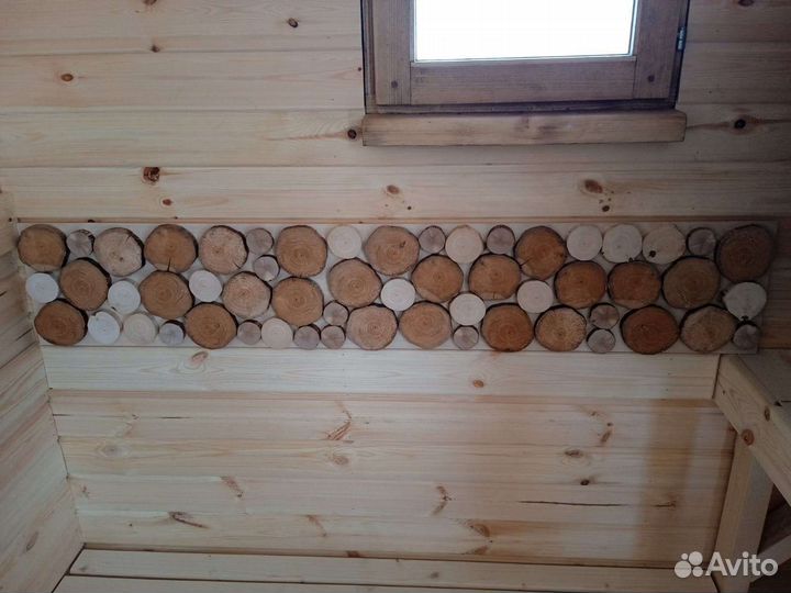 Декоративное панно на стену из спилов 3-х деревьев