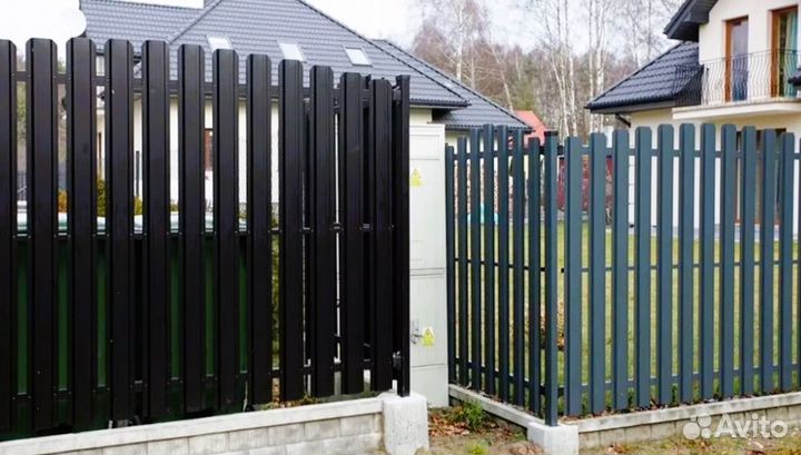 Забор из евроштакетника,калитки под ключ