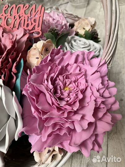 Свадебная корзинка, букет из фоамирана