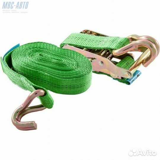 Ремень крепежный (5-10т, 10м) (лента 7т зеленая), дл.10м, шир.50мм, нагрузка в прямом натяжении 7т