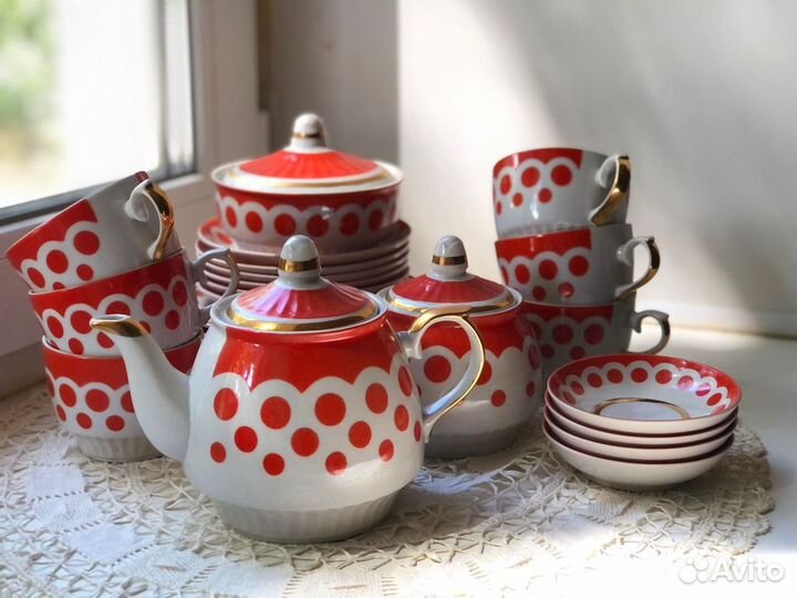 Сервиз винтажный кфз Чайка 60- 70 г. 27 предметов