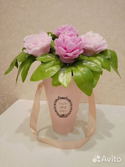 Букет из мыла ручной работы в конусе