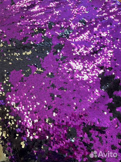 Ткань с пайетками на сетке двухсторонние