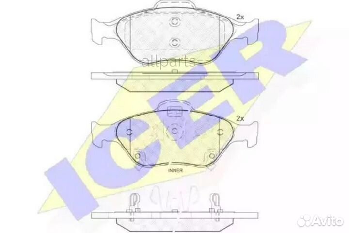 Icer 181877 Колодки торм. диск. yaris 1.0 VVT-i 1.3 VVT-i D-4D