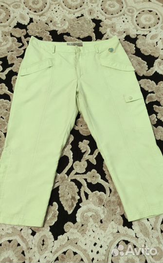Брюки капри 44 46, полиэстер, салатовый