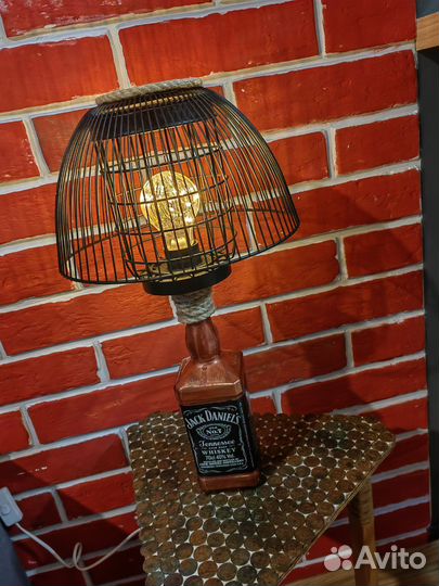 Лампа настольная лофт из бутылки Jack Daniels