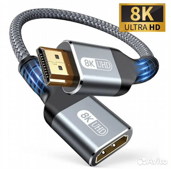 Удленнитель папа-мама hdmi 2.1 8k 0.3м