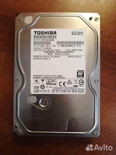 Жесткий диск 500 гб Toshiba
