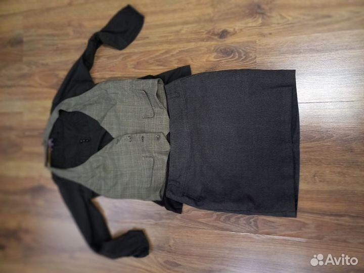 Школьная одежда, юбка, блузка, жилетка