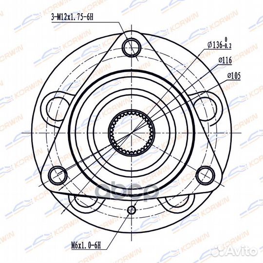 Ступица колеса korwin передняя ABS opel astra-J