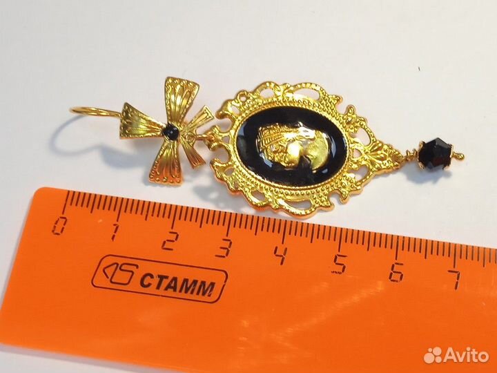 Серьги с образом романовы золотые