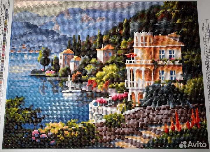 Алмазная мозаика без подрамника 34*44 Побережье