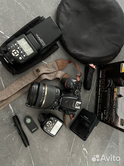 Фотоаппарат nikon d5500 + объектив + вспышка