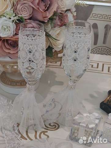 Свадебные бокалы ручной работы
