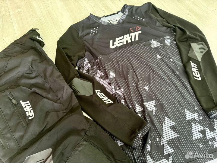 Мото костюм leat черный