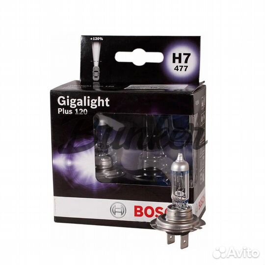 Галогеновые автолампы Bosch H7 12V 55W +120