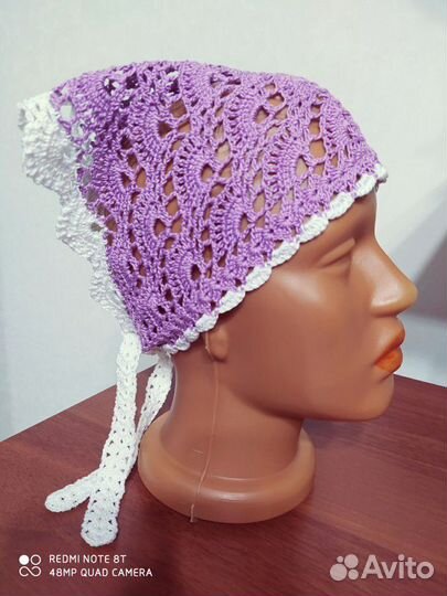 Косынка, панама крючком для девочки