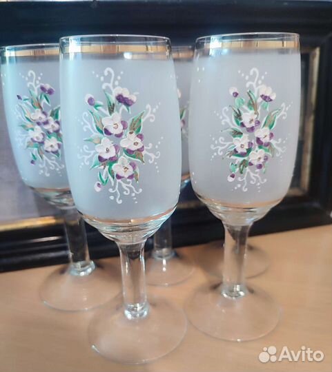 Бокалы, Фужеры Чехословакия 60-70-е Богемия