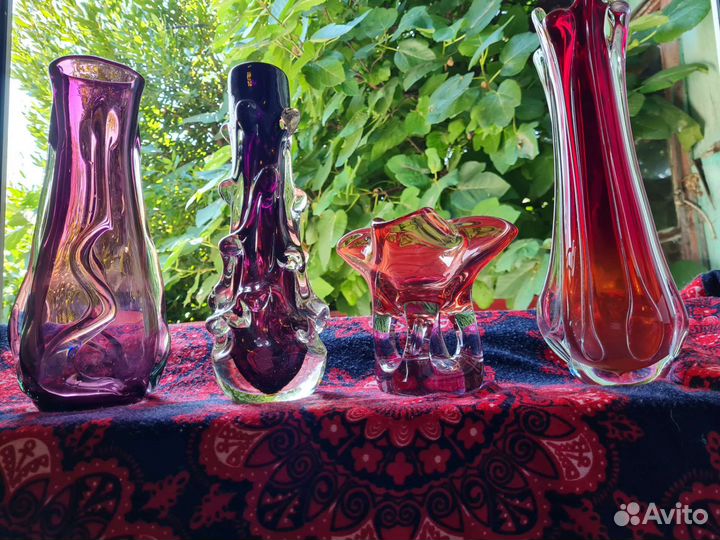 Вазы. Муранское стекло. Гутное стекло.Винтаж