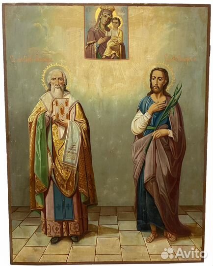 Икона Вонифатий и Александр 19 век