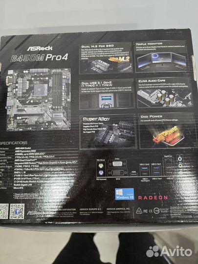 Материнская плата ASRock b450m pro4