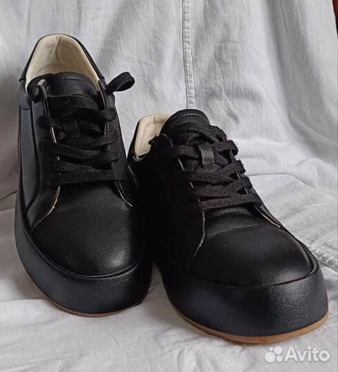 Кеды женские EL Tempo р. 36(23,5 см.) н/кожа, чер