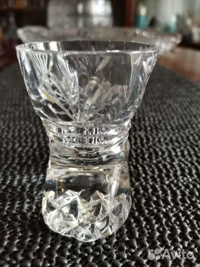 Рюмки сапожки хрусталь 9 шт