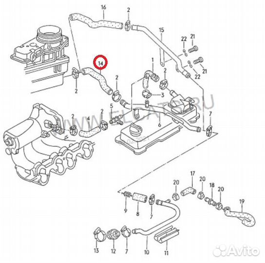 Патрубок воздушный Audi 80 B3 89/B3 3A 1990