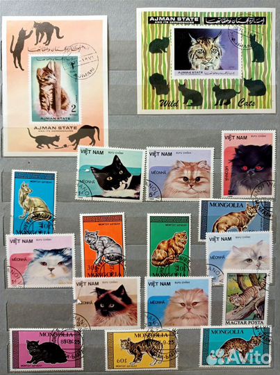 Почтовые марки Кошки,Собаки