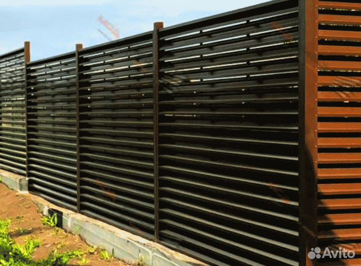Забор жалюзи металлический