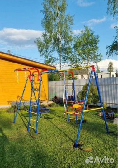 Детский комплекс для дачи с двойной качелью