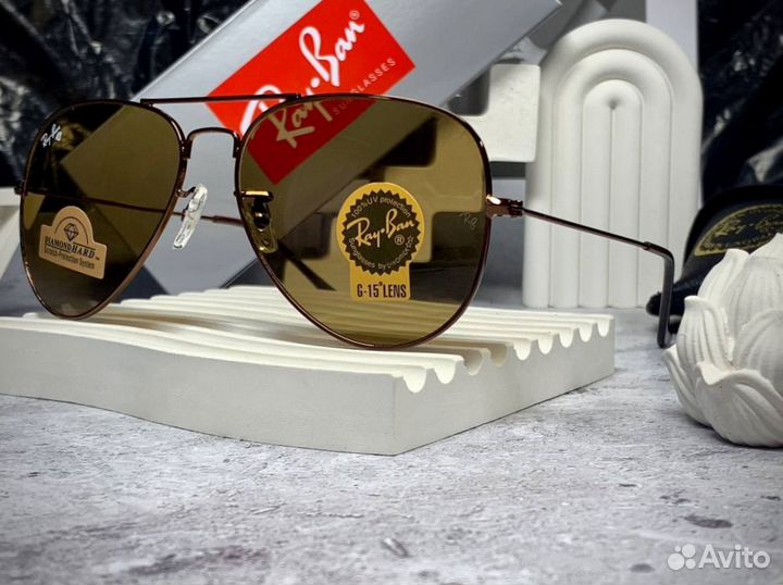Очки Ray Ban Aviator коричневые