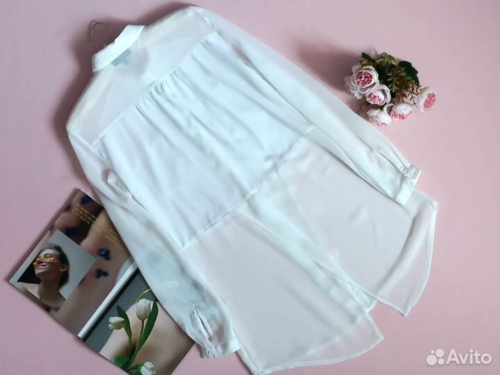 Рубашка белая женская 42 44 оверсайз Швеция