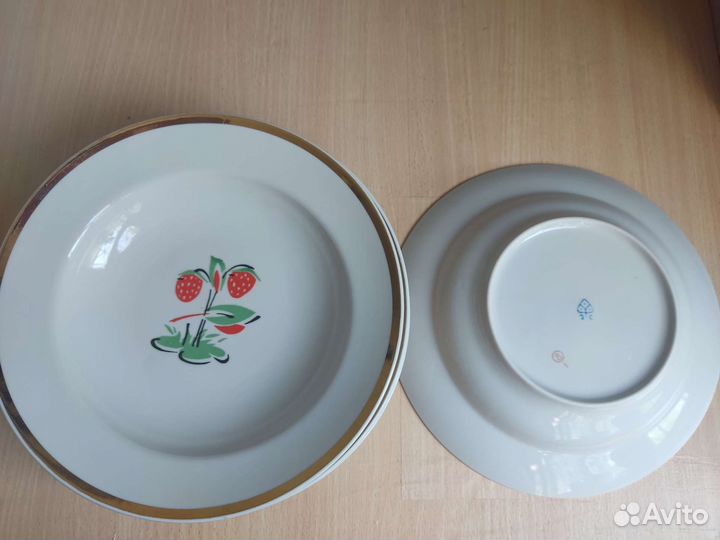 Тарелки СССР, стеклянная кофейная пара