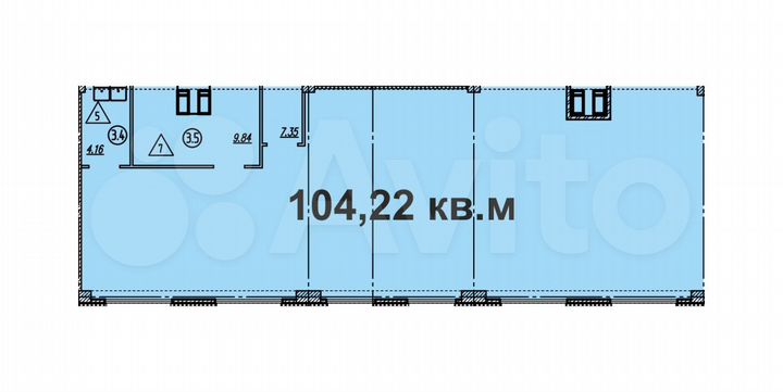 Помещение свободного назначения, 104.22 м²