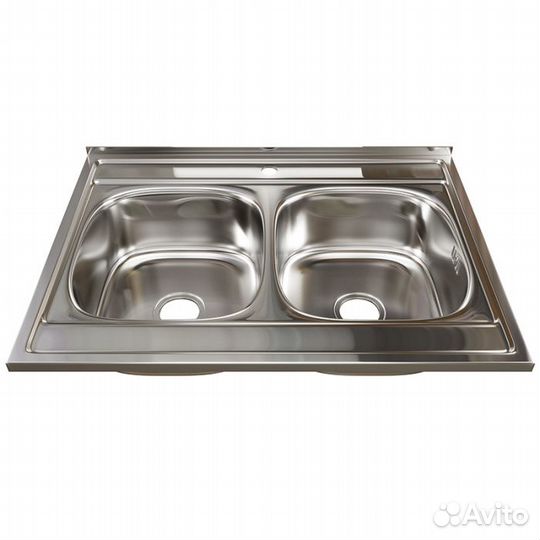 Мойка для кухни 60Х80 (0,6) 2 чаши 180мм