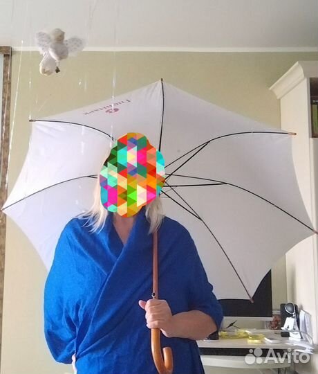 Зонт трость белый