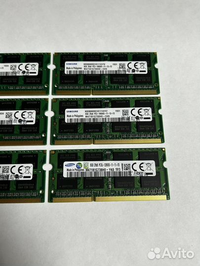8Gb озу для ноутбука фирмы Samsung DDR3 DDR3 L