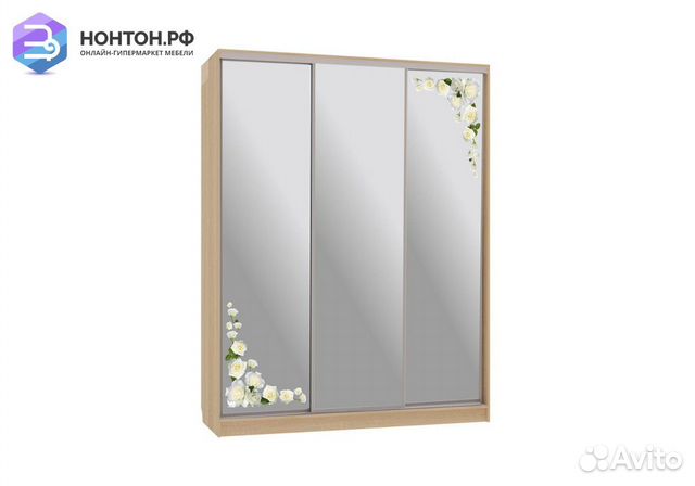 Шкаф-купе Бассо 4-600 розы дуб сонома