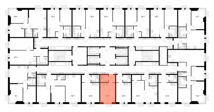 Квартира-студия, 19,9 м², 30/33 эт.