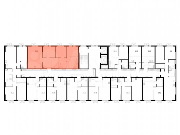 3-к. квартира, 83,5 м², 5/15 эт.