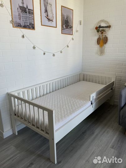 Кровать детская IKEA Гулливер +матрас +реечное дно