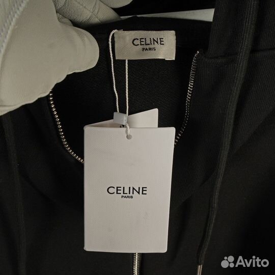 Зип худи celine черное premium