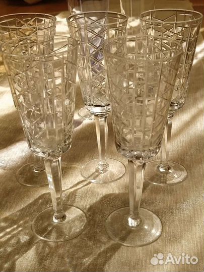 Фужеры бокалы хрустальные Чехословакия