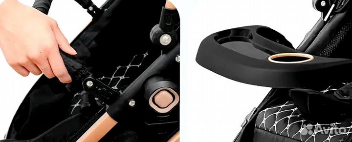 Коляска 3 в 1 с регулируемой ручкой