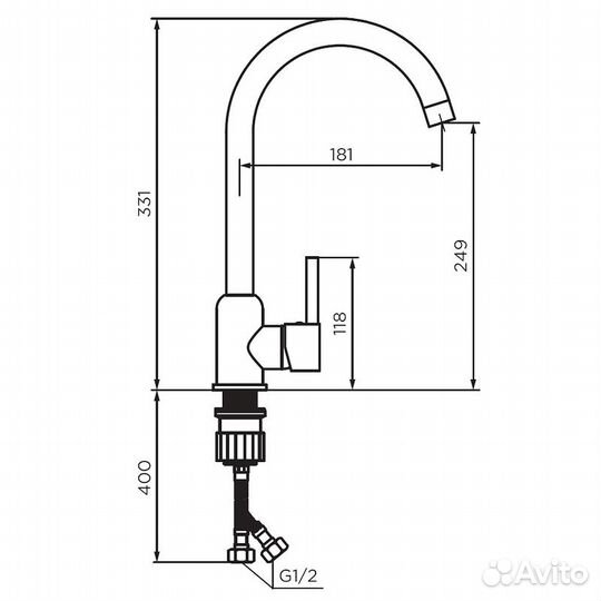 Смеситель для кухни Dorff Logic D3007000 Хром