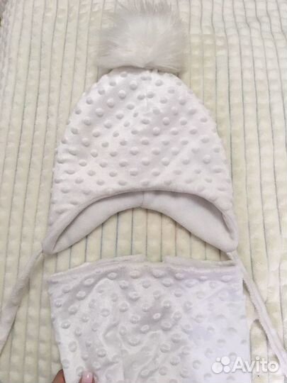 Детский зимний комплект шапка и снуд