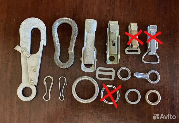 Карабины, кольца из наз-7 и парашютов ввс