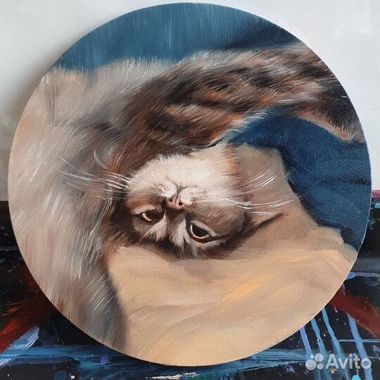 Портрет любимого кота маслом на холсте