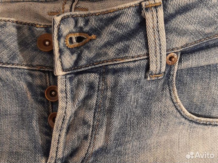 Голубые рваные женские джинсы Zara Denim размер M